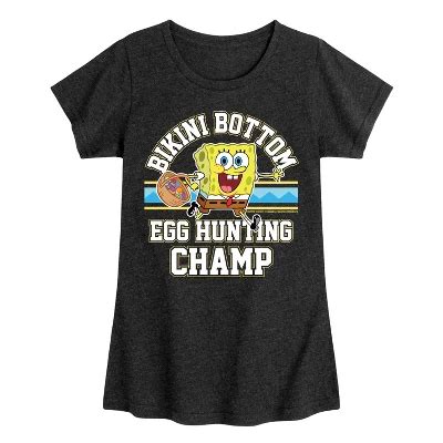 Spongebob Squarepants Bikini Bottom Egg Hunting Champ Fitted Short Sleeve Graphic T Shirt