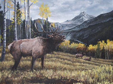 Elk Bugle Painting By Aaron Spong Fine Art America