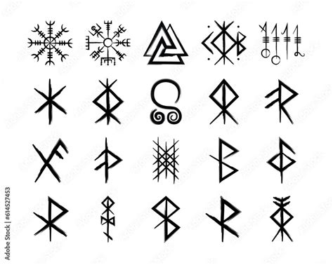 Full editable collection of norse symbols with meanings like protection ...