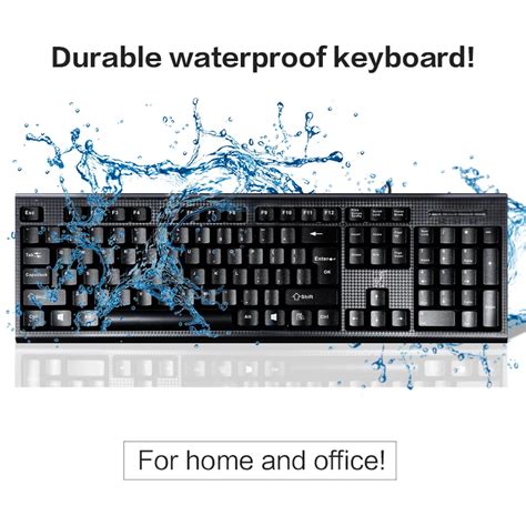 Waterproof Keyboard 107 Keys Wired USB keyboard for Office Gamer Game Usb Multimedia Waterproof ...