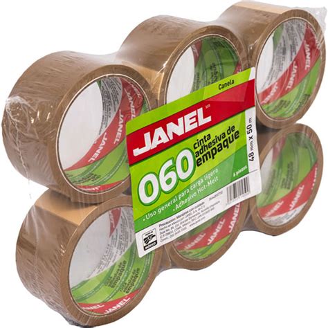 Cinta Empaque Janel Canela 48mmx50m con 6 piezas Papelería Lumen