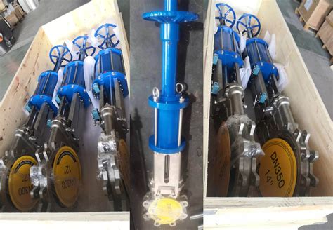 Double Acting Pneumatic Actuated Knife Gate Valves With Emergency