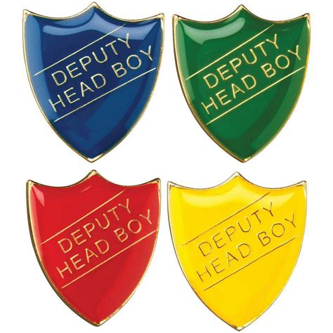 Deputy Head Boy Shield Shaped School Badge 32mm Large Trophy Showroom