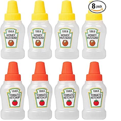 25ml Mini Condiment Squeeze Bottle Honey Squeezable Jar 8 Pack Ketchup