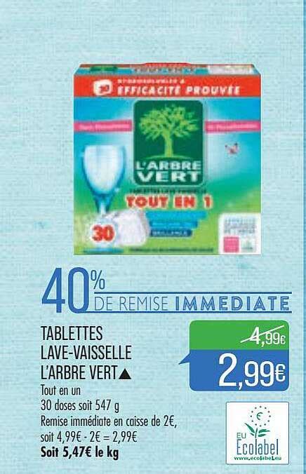 Offre Tablettes Lave Vaisselle L Arbre Vert Chez Match