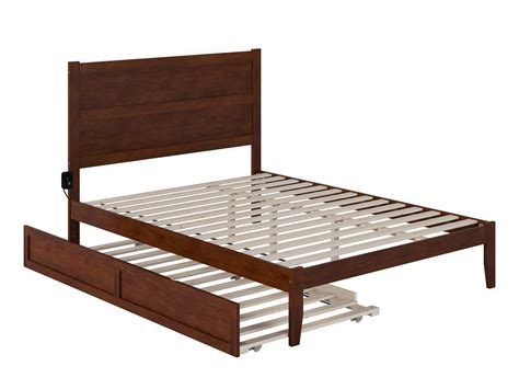 Noho Queen Bed With Twin Extra Long Trundle In Walnut Afi Furnishings