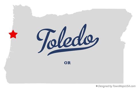 Map of Toledo, OR, Oregon