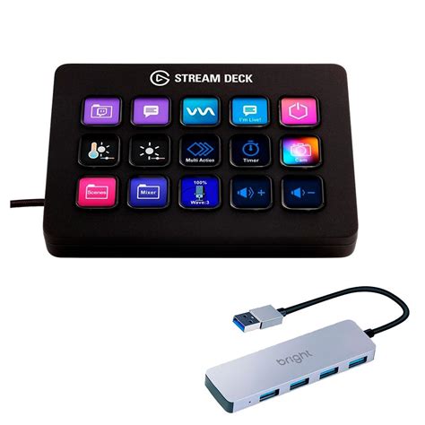 Stream Deck Elgato Mk Usb C Remov Vel Teclas Lcd Preto Hub