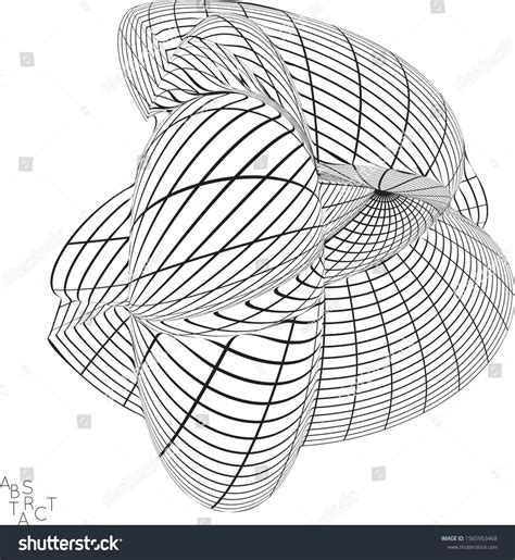 Abstract Futuristic 3d Shape Visual Distortion Stock Vector (Royalty