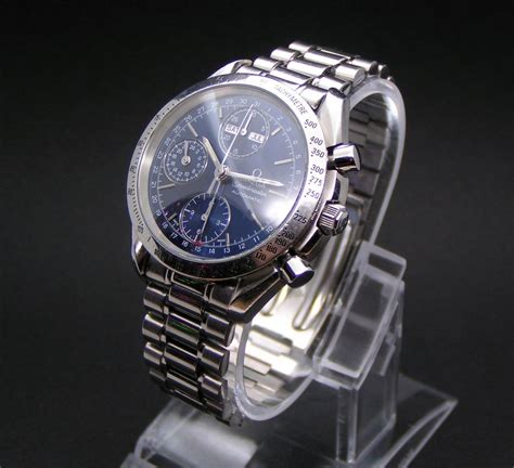 Omega Speedmaster Chronograph Triple Date Blue Dial