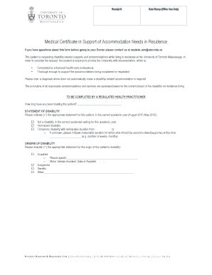 Fillable Online Utm Utoronto Medical Accommodation Request Form Docx