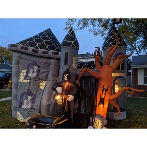 Gemmy Inflatable 12 Ft Haunted House Grim Reaper Rare Etsy