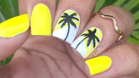 Matte Palm Tree Nail Art Diseño de Palmeras Matte YouTube