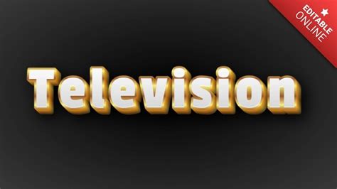 Television Oro Con Texture 3D Generatore Di Effetti Di Testo