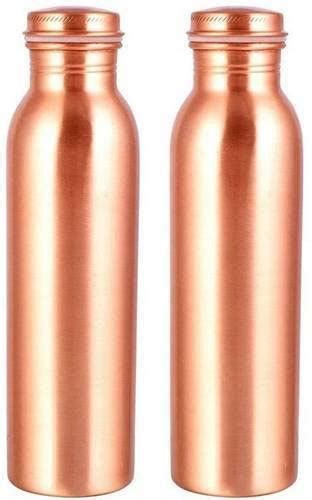 Round Leak Proof Copper Water Bottle Feature Lite Weight Pattern