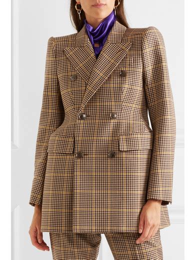 Balenciaga Hourglass Double Breasted Checked Wool Blazer Net A Portercom