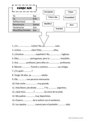 Horas Espa Ol Ele Hojas De Trabajo Pdf Doc