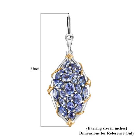 Buy Tanzanite Lever Back Earrings In 14k Yg And Platinum Over Sterling