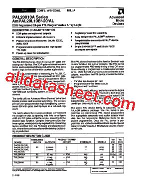 Pal X A Datasheet Pdf Advanced Micro Devices