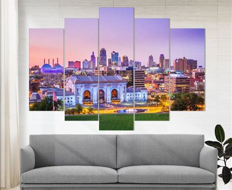 Kansas City Skyline Kansas City Canvas Art Missouri Canvas - Etsy