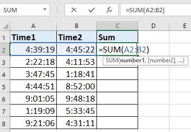 How To Sum Time And Format As Hours Minutes Or Seconds In Excel