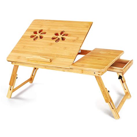 Buy Lap Desk, Jiodux Bamboo Laptop Desk, Adjustable Portable Breakfast ...