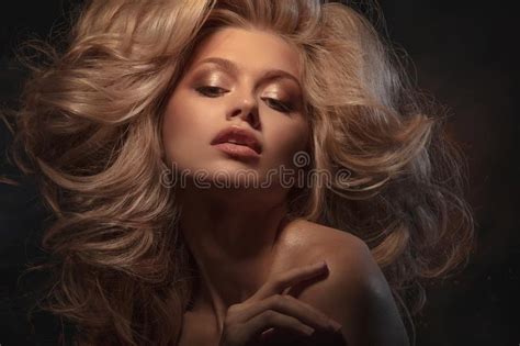 Beauty Headshot Of Fashion Blonde Model Stock Photo Image Of Background Glamour 120352224