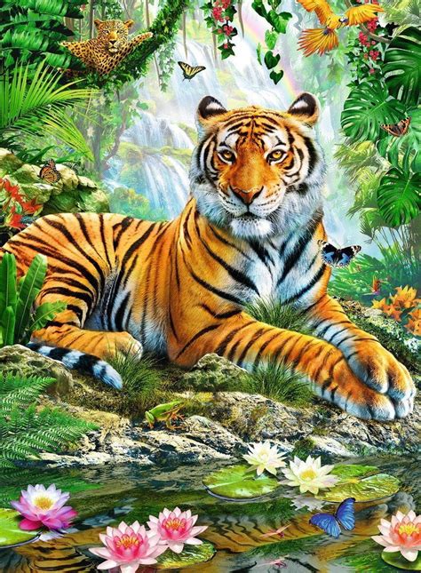 TIGER IN THE JUNGLE 500 PIECE RAVENSBURGER PUZZLE