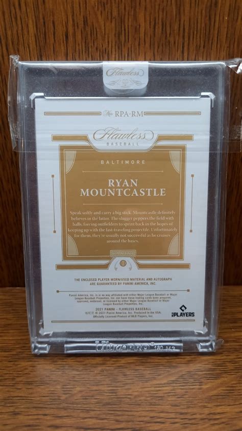 Ryan Mountcastle Panini Baseball Flawless Auto Mlb