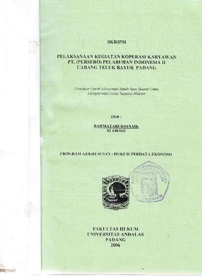 Pelaksanaan Kegiatan Koperasi Karyawan Pt Persero Pelabuhan