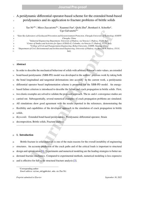 PDF A Peridynamic Differential Operator Based Scheme For The Extended