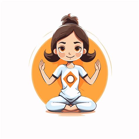 Ni A Meditando En La Posici N Del Loto Ilustraci N Vectorial De Dibujos