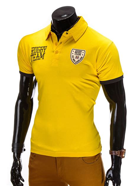 Men S Printed Polo Shirt S514 Yellow Modone Wholesale Clothing For Men