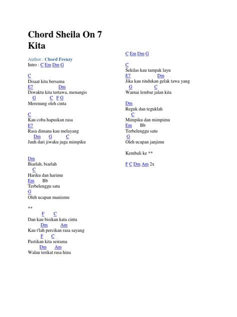 Chord Sheila On 7 Kita | PDF