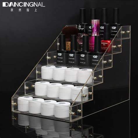 Removable 6 Tiers Acrylic Clear Nail Polish Holder Cosmetic Varnish