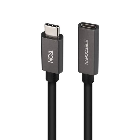 Nanocable Cable Alargador USB C 4K 60Hz Macho Hembra Negro 1m