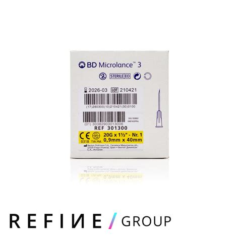 Bd Microlance Hypodermic Needle G Yellow Mm Refine Pharma