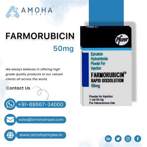 Epirubicin Hydrochloride Mg Injection Farmorubicin Pfizer Ltd At Rs