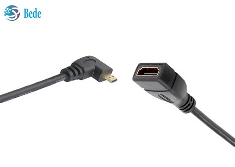 Angled Micro Hdmi Male To Hdmi Female Cable Adapter Connector 4