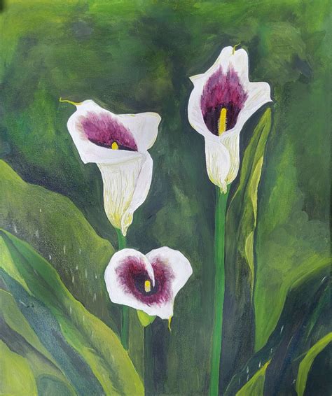 Lilies Acrylic Painting on Canvas | Etsy