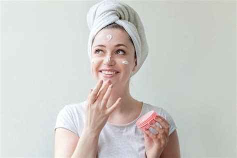 Premium Photo Woman Face With Cream Or Nourishing Mask