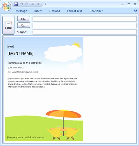 Outlook Email Invitation Template