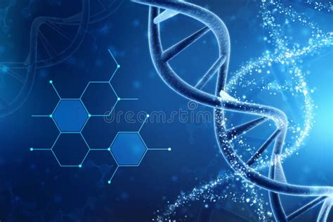 3d Geef Van Dna Structuur Op Medische Technologieachtergrond Terug