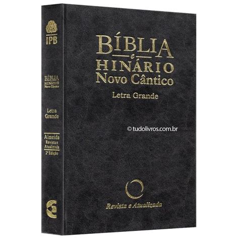 Biblia Hinario Novo Cantico Letra Grande Capa Dura Preta Bíblia