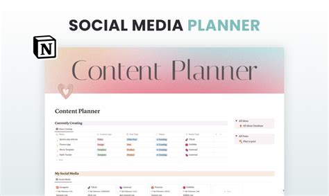 Social Media Content Planner Notion Template