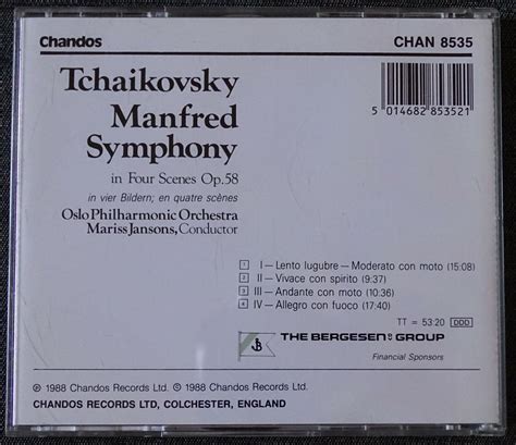 Tchaikovsky Manfred Symphony In 4 Scenes Oslo Phil Jansons 1 CD