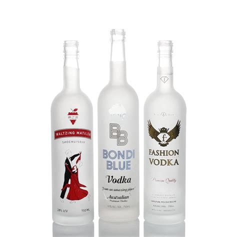 750ml Super Flint Customized Logo Frosted Vodka Glass Bottle China