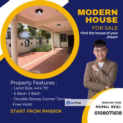 Taman Mutiara Rini Double Storey Corner Terrace House For Sale For Sale