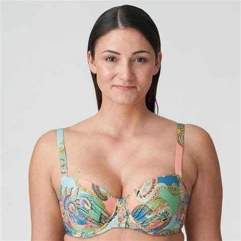 Primadonna Swim Celaya Padded Balcony Bikini Top Storm In A D Cup NZ