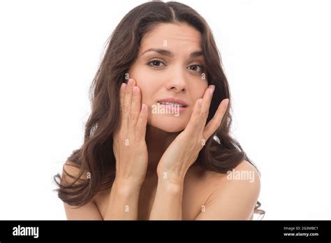 Portrait Of An Angry Brunette Woman Stock Photo Alamy